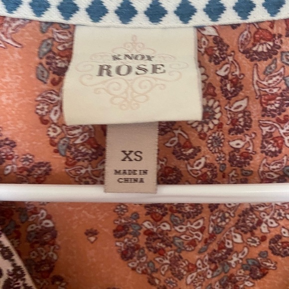 Nox Rose, extra small BoHo, baby doll, multi print Top - Picture 3 of 4